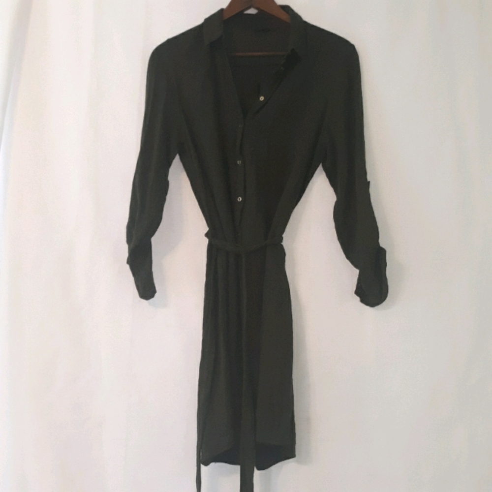 River island wool blend tie around dress